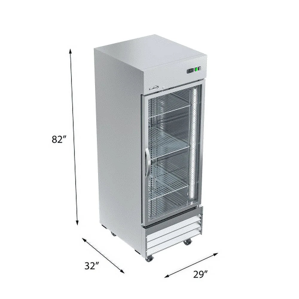 29 In. One Glass Door Reach-In Freezer 23 Cu. Ft.