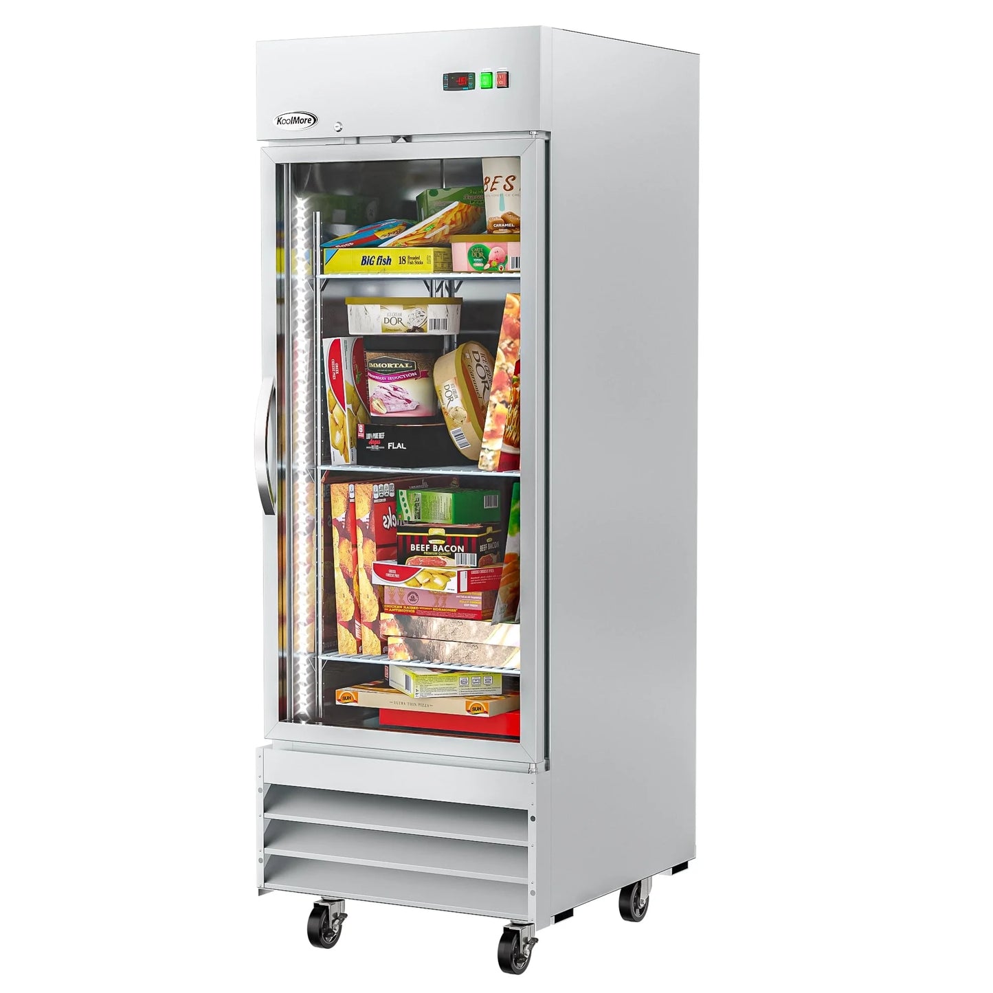 29 In. One Glass Door Reach-In Freezer 23 Cu. Ft.