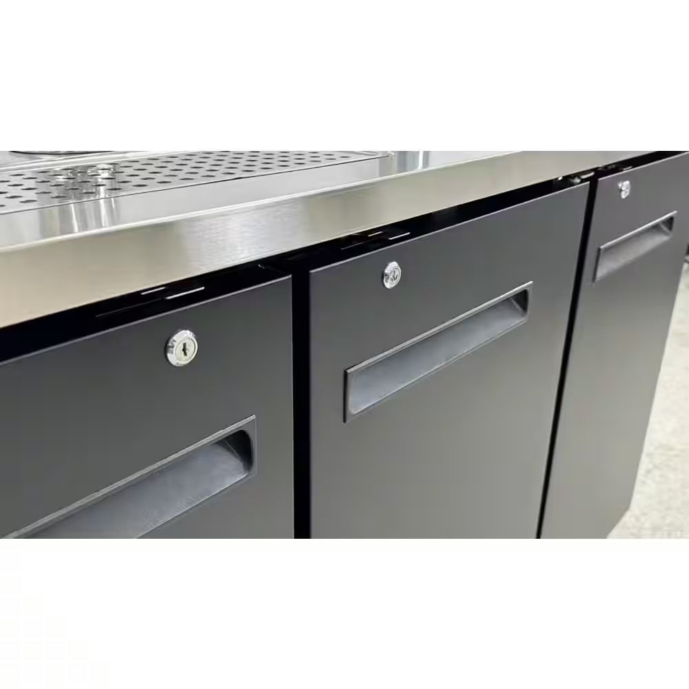 Four Taps Dual Taps per Tower Three 1/2 In. Barrel Keg Dispenser Kegerator with Two Towers