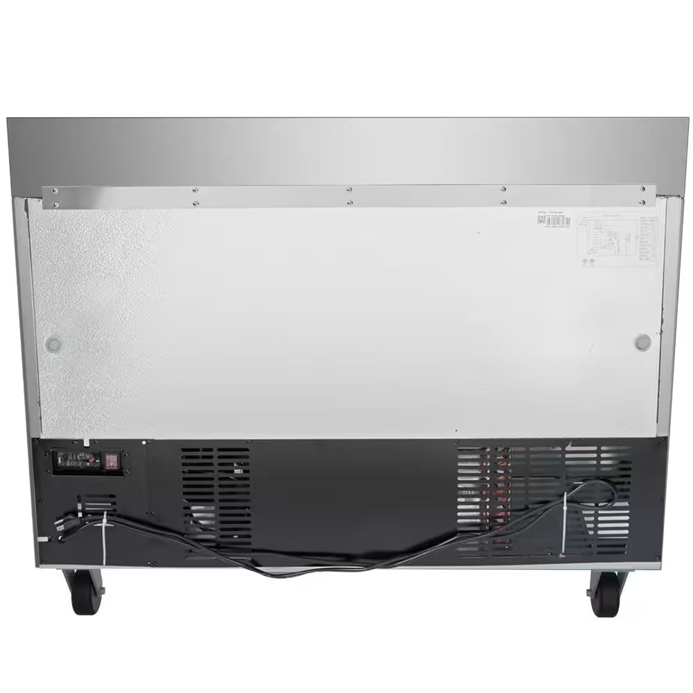 48 In. 12 Cu. Ft. Commercial 2-Door Worktop Refrigerator in Stainless Steel