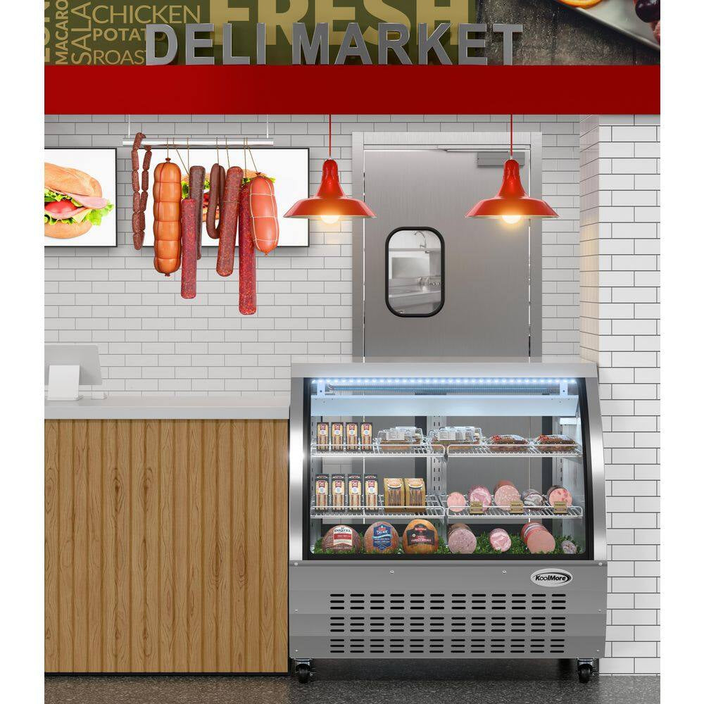 18 Cu. Ft. Commercial Refrigerator Deli Display Case in Stainless Steel