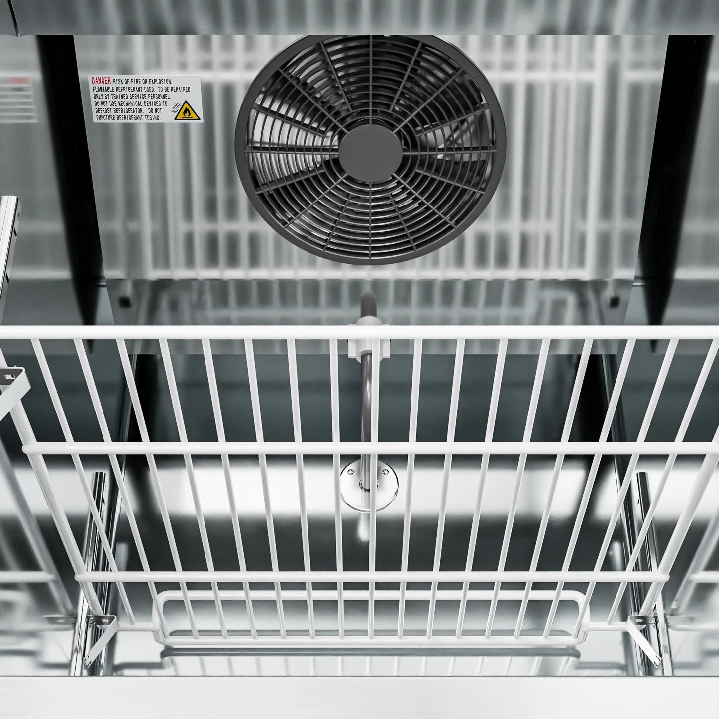 29" Commercial Stainless Steel Half Door Reach-In Freezer in Silver