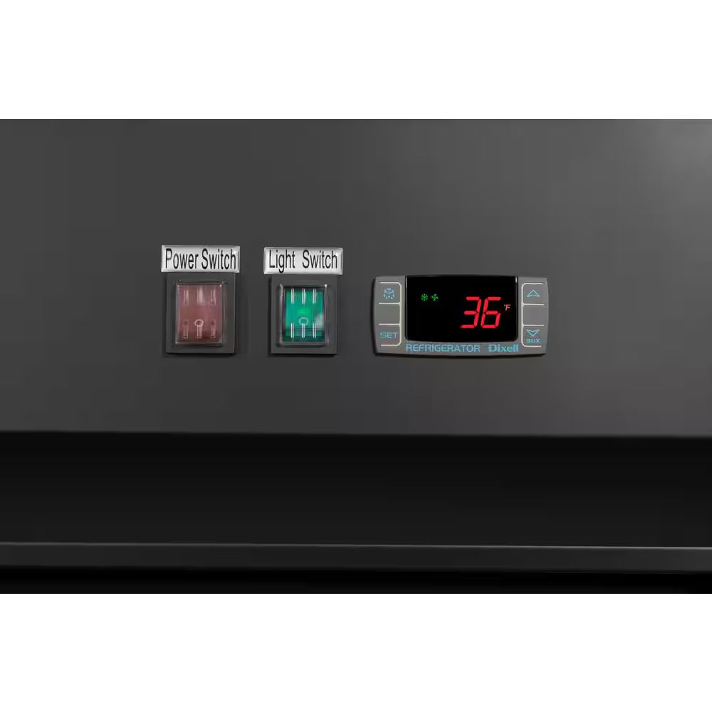 78 In. 57.5 Cu. Ft. Commercial Three Glass Swing Door Merchandiser Refrigerator in Black