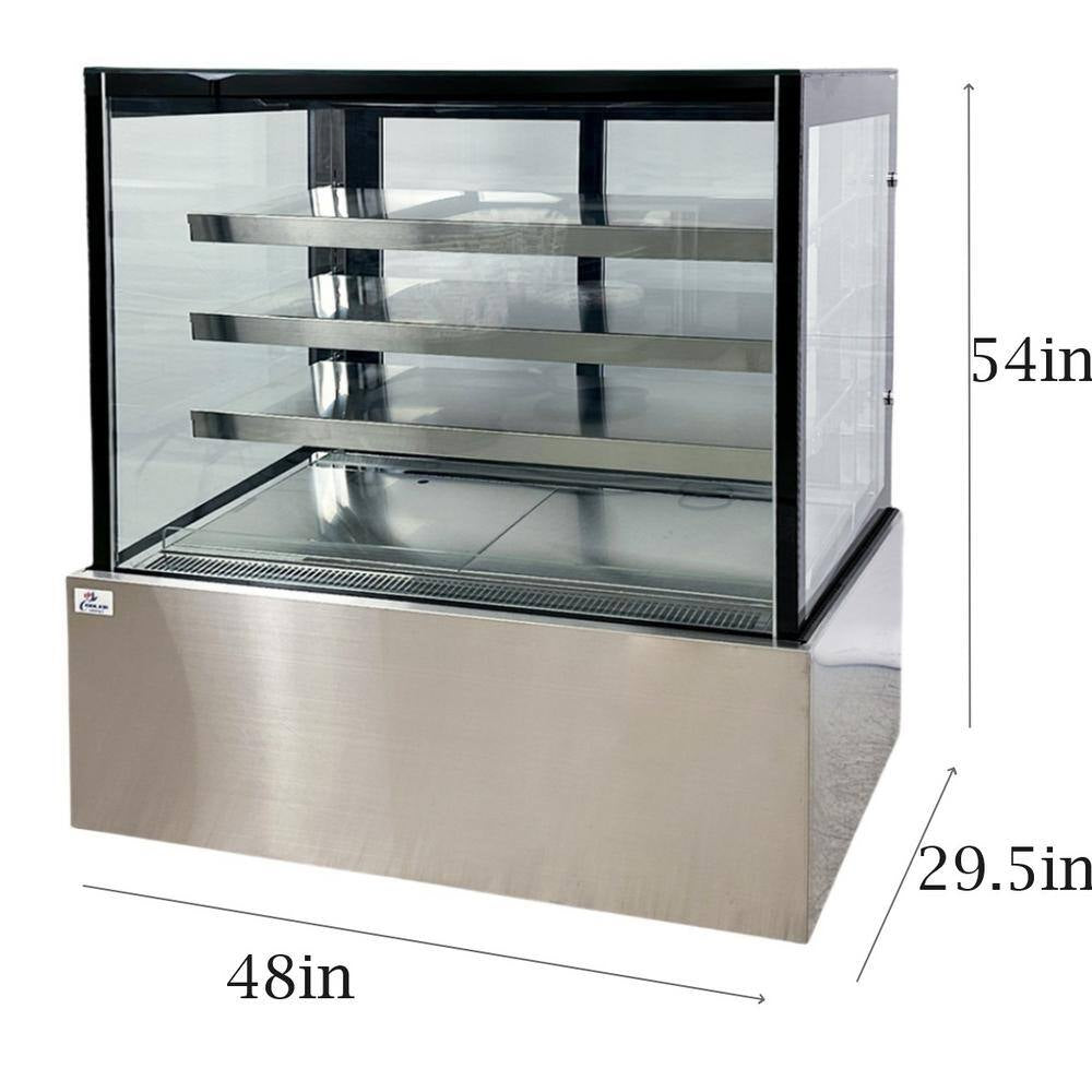48 In. 19 Cu. Ft. Commercial Refrigerator Bakery Display Case in Stainless Steel