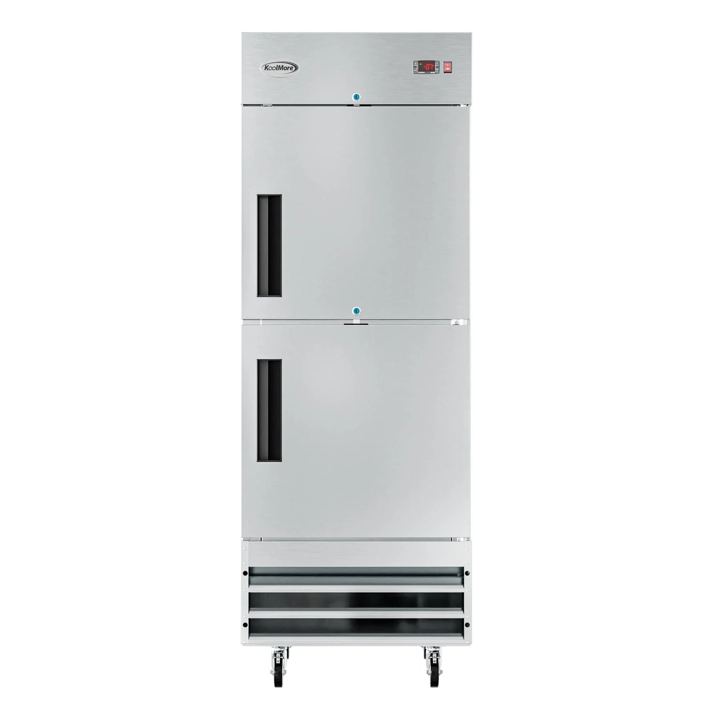 29" Commercial Stainless Steel Half Door Reach-In Freezer in Silver