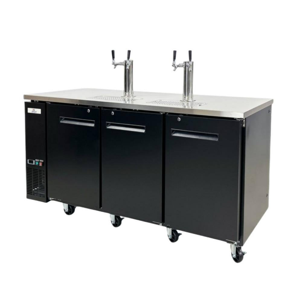 Four Taps Dual Taps per Tower Three 1/2 In. Barrel Keg Dispenser Kegerator with Two Towers