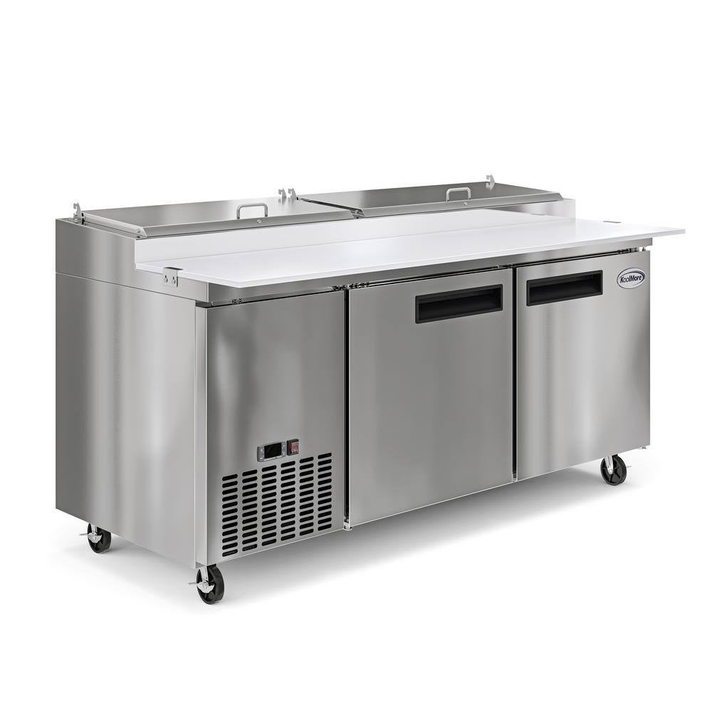 71 In. 17 Cu. Ft. Commercial Pizza Prep Refrigerator in Stainless Steel