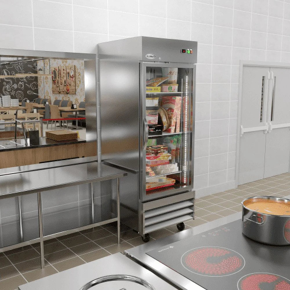 29 In. One Glass Door Reach-In Freezer 23 Cu. Ft.