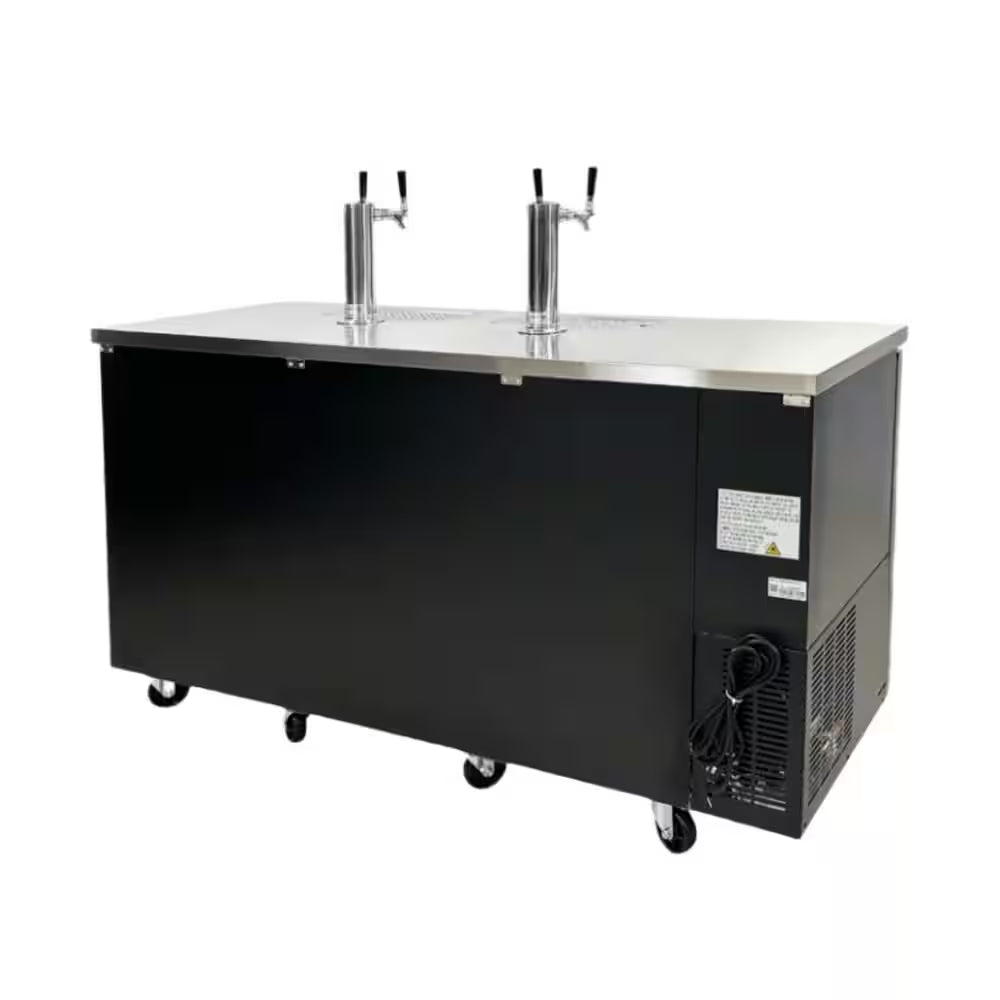 Four Taps Dual Taps per Tower Three 1/2 In. Barrel Keg Dispenser Kegerator with Two Towers