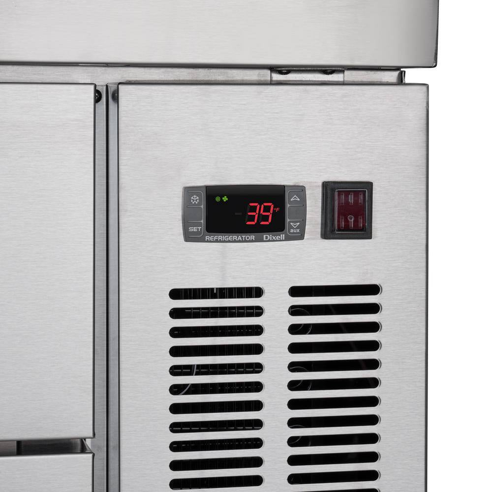 72 In. Commercial Chef Base Refrigerator in Stainless-Steel