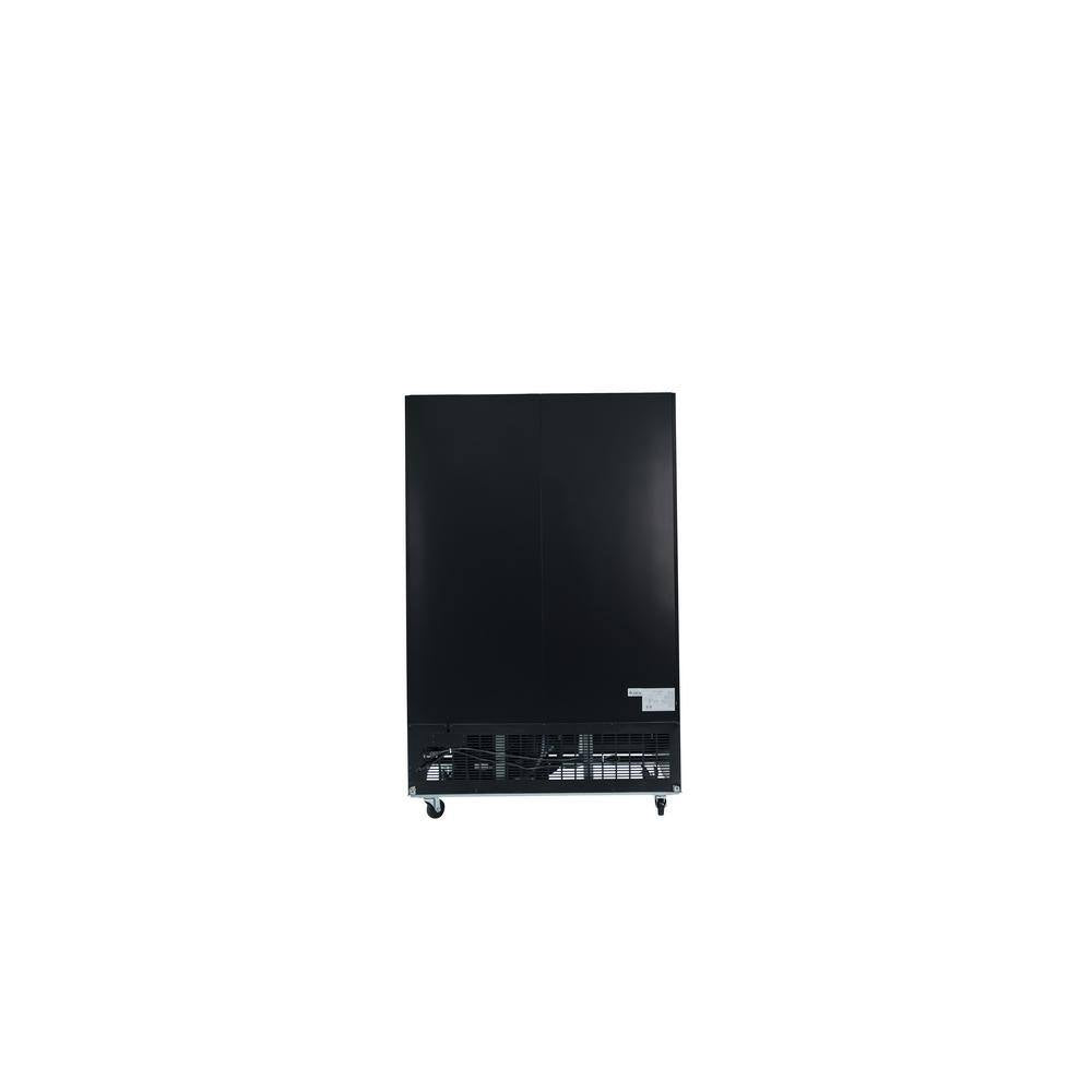 Commercial 45 Cu. Ft. 2-Sliding Glass Door Refrigerator in Black