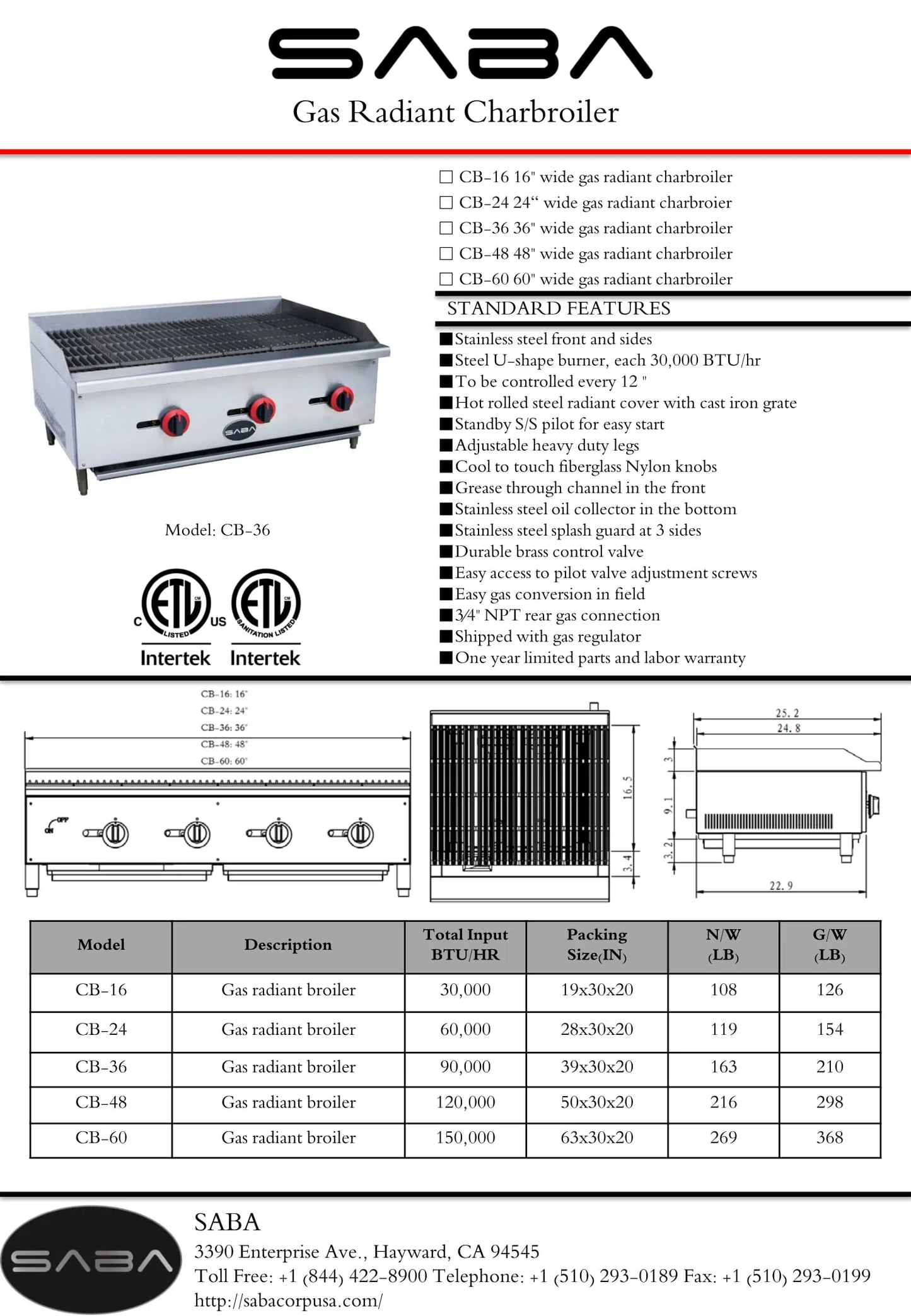 Heavy Duty Commercial Stainless Steel 60" Gas Charbroiler