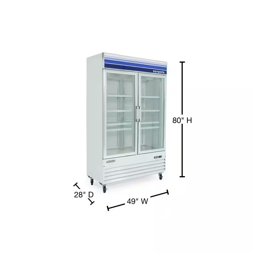 29 Cu. Ft. Glass Door Reach-In Commercial Merchandiser Upright Freezer in White