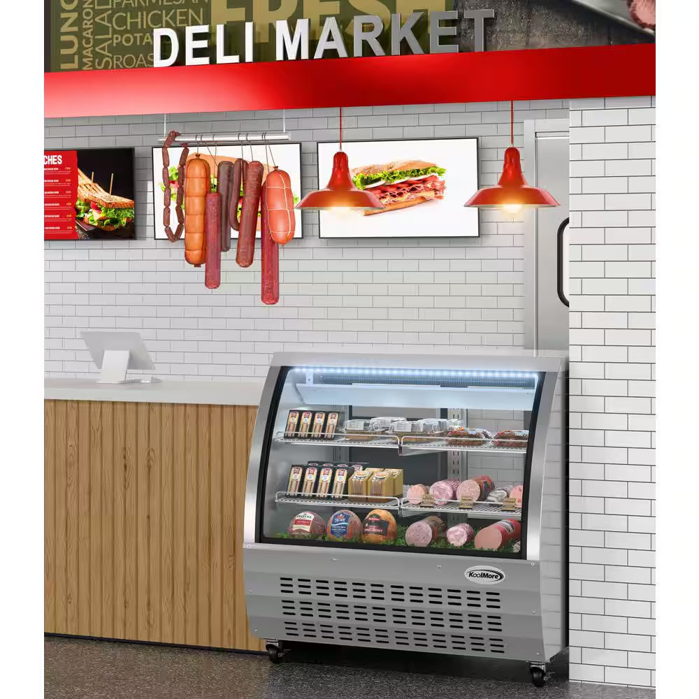 18 Cu. Ft. Commercial Refrigerator Deli Display Case in Stainless Steel