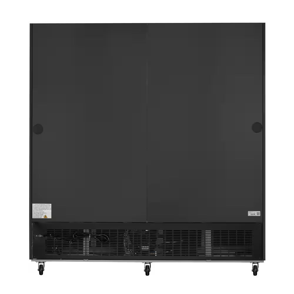 78 In. 57.5 Cu. Ft. Commercial Three Glass Swing Door Merchandiser Refrigerator in Black