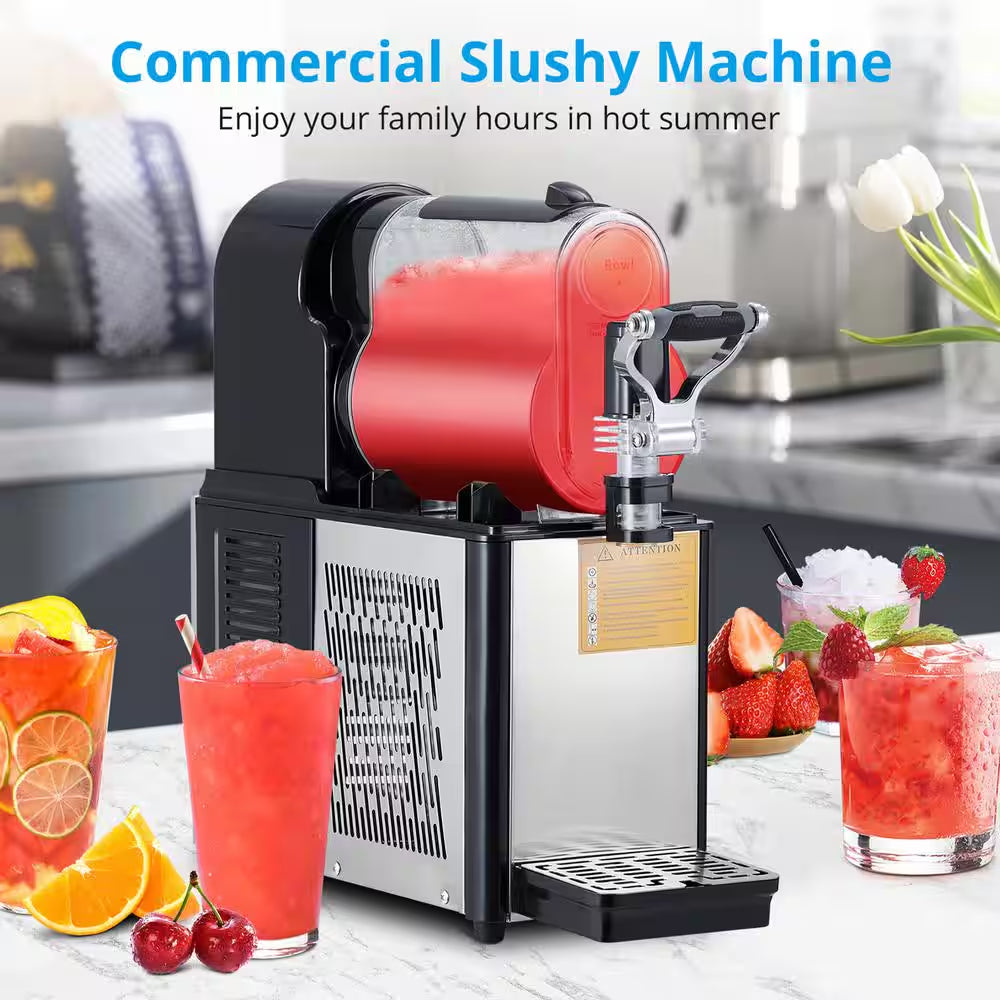 300-Watt Commercial Slushy Machine 3L Single Bowl Frozen Drink Machine Dessert Specialty Appliance in Black
