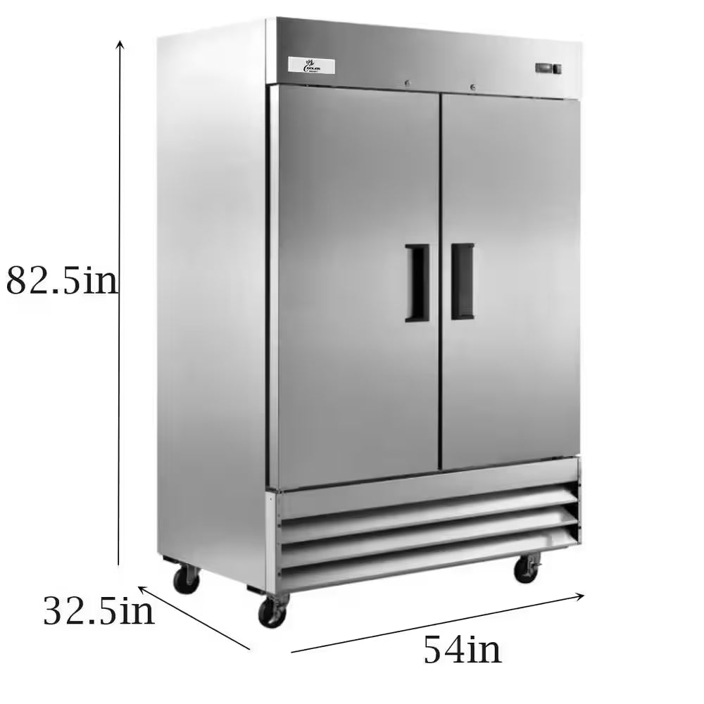 54 In. 48 Cu. Ft. NSF Auto Defrost Reach in Commercial Freezer in Stainless
