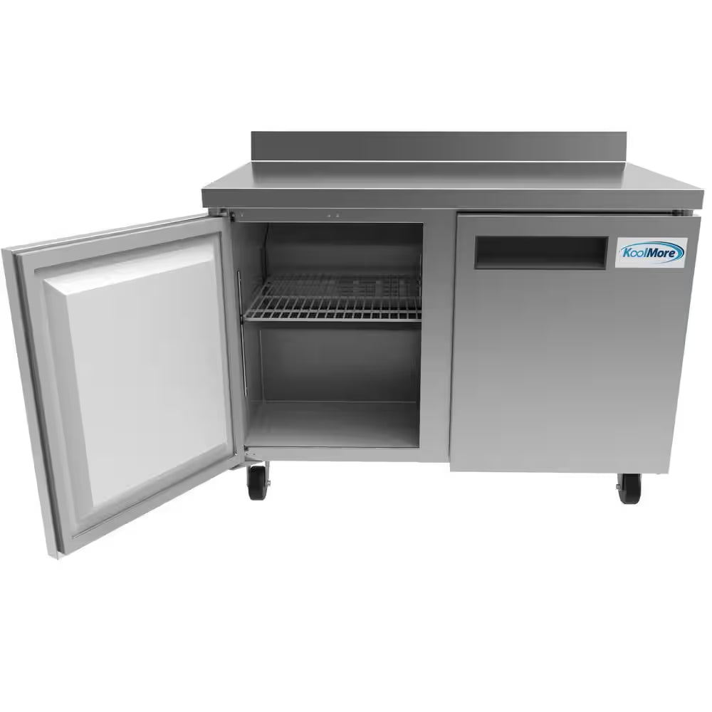 48 In. 12 Cu. Ft. Commercial 2-Door Worktop Refrigerator in Stainless Steel