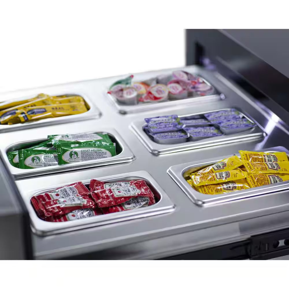 23.63 In. Commercial Refrigerator with Drawer in Stainless Steel