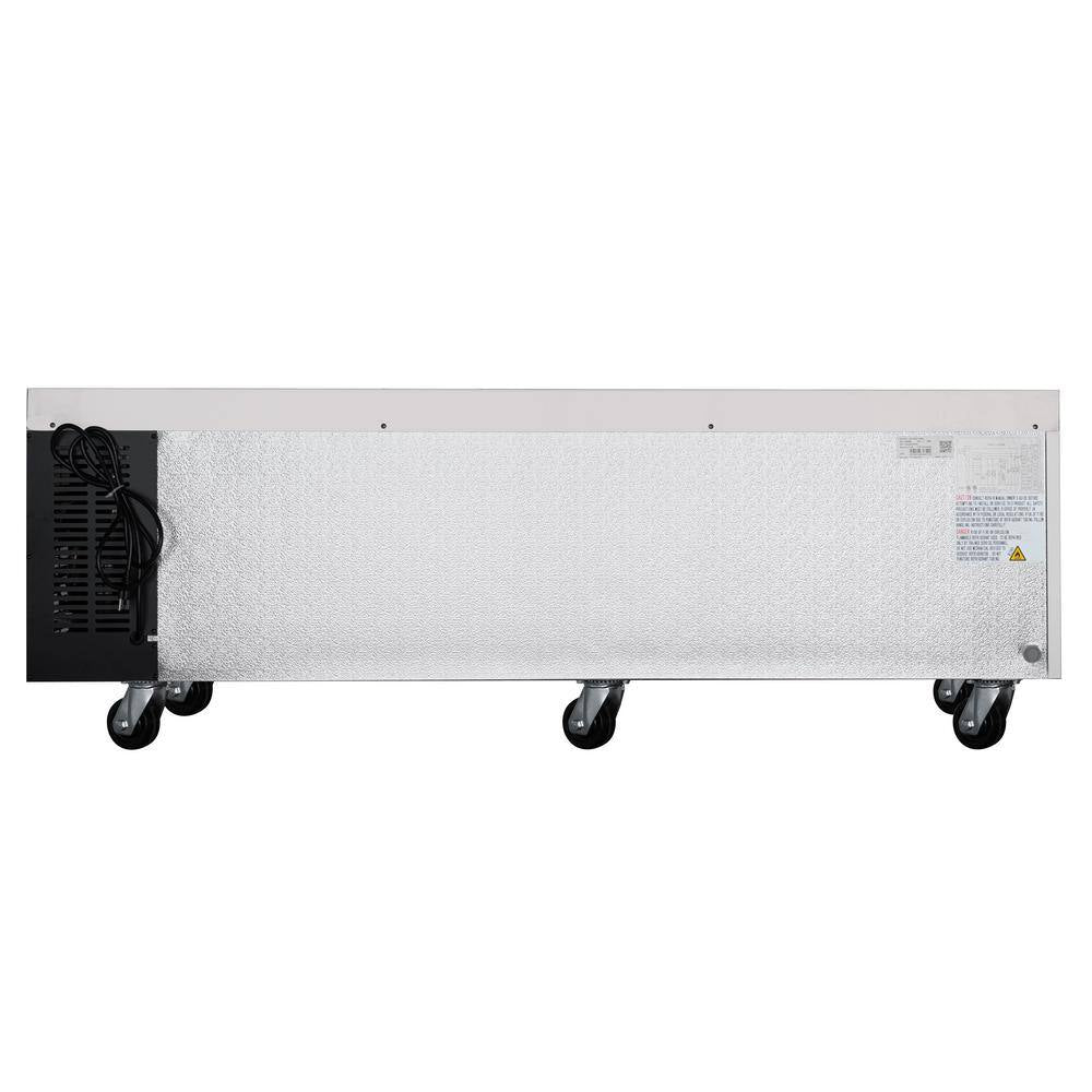72 In. Commercial Chef Base Refrigerator in Stainless-Steel