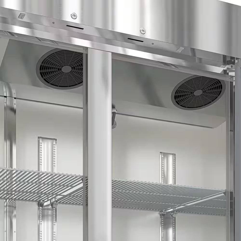 3 Door Commercial Reach in Refrigerator in Stainless-Steel 81 In. 72 Cu. Ft