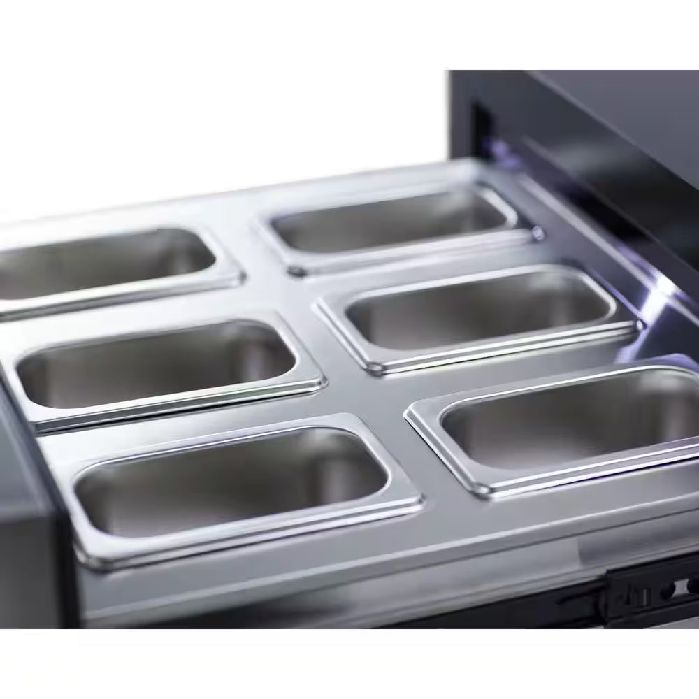 23.63 In. Commercial Refrigerator with Drawer in Stainless Steel