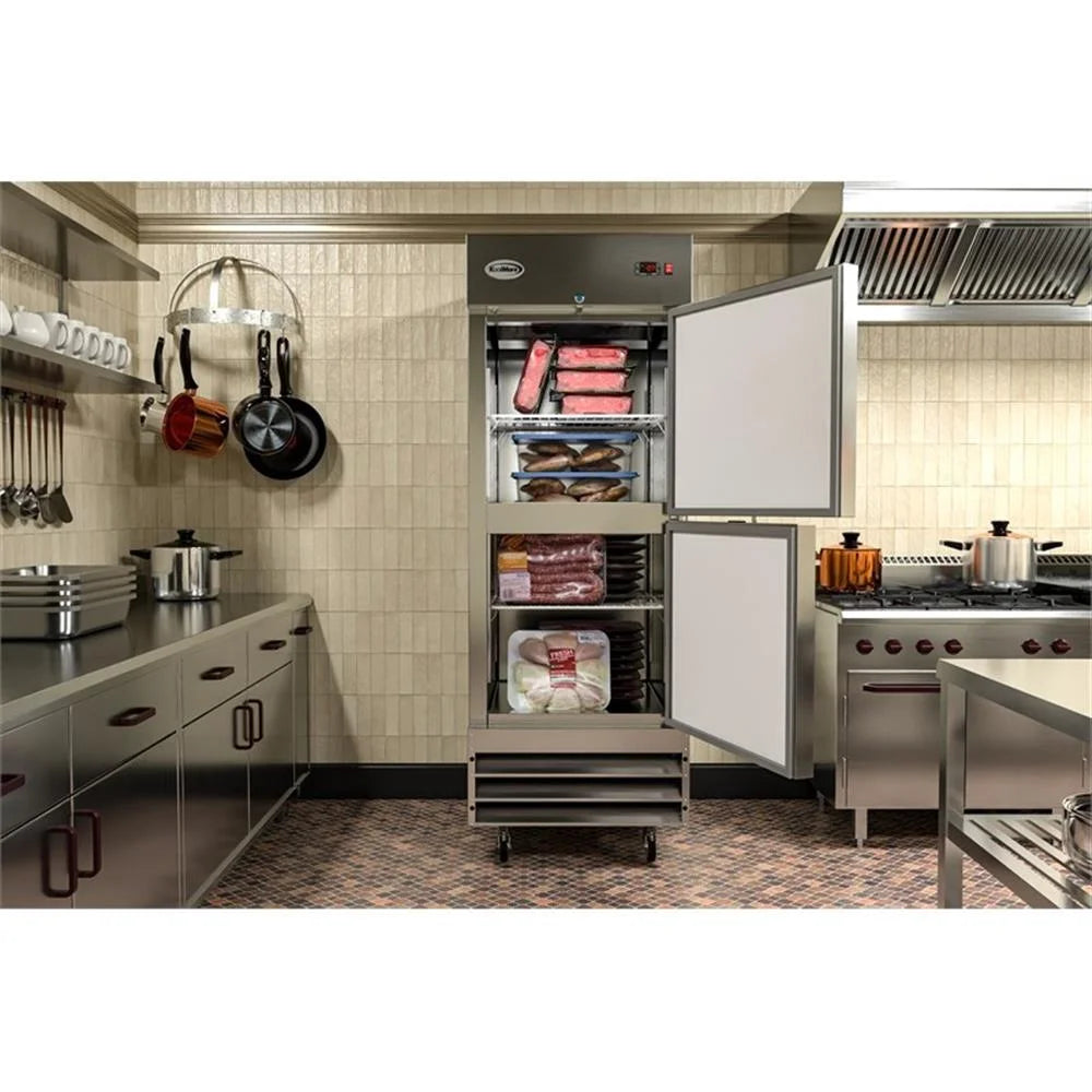 29" Commercial Stainless Steel Half Door Reach-In Freezer in Silver