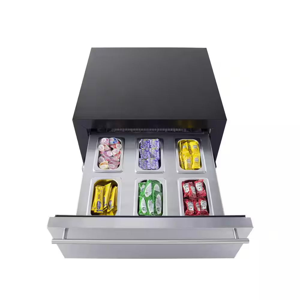 23.63 In. Commercial Refrigerator with Drawer in Stainless Steel