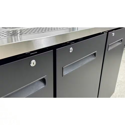 Four Taps Dual Taps per Tower Three 1/2 In. Barrel Keg Dispenser Kegerator with Two Towers
