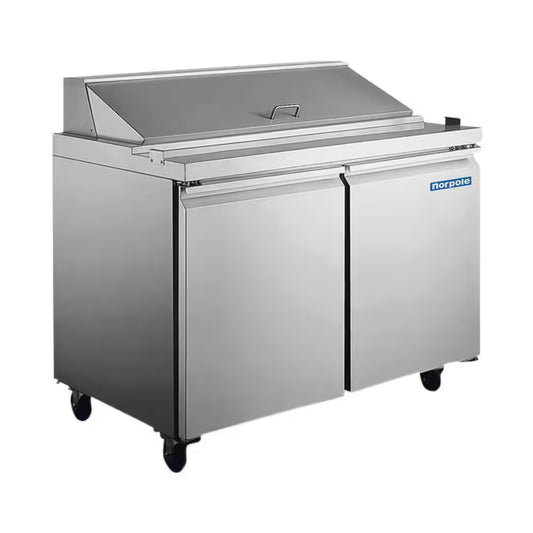 9.5 Cu. Ft. Prep Table Commercial Refrigerator in Stainless Steel
