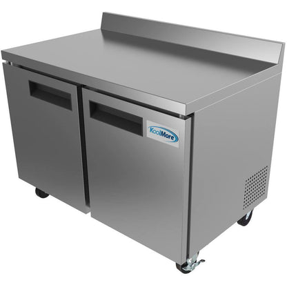 48 In. 12 Cu. Ft. Commercial 2-Door Worktop Refrigerator in Stainless Steel