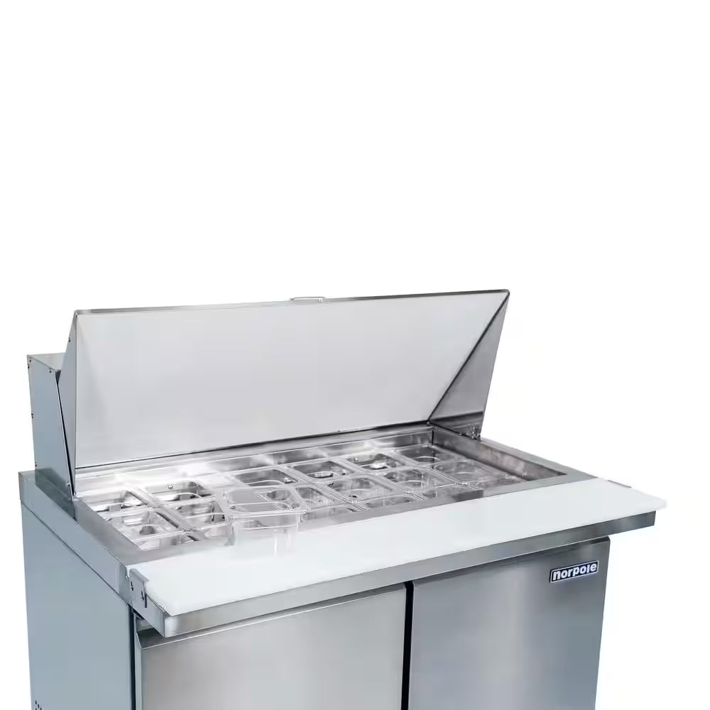 9.5 Cu. Ft. Prep Table Commercial Refrigerator in Stainless Steel
