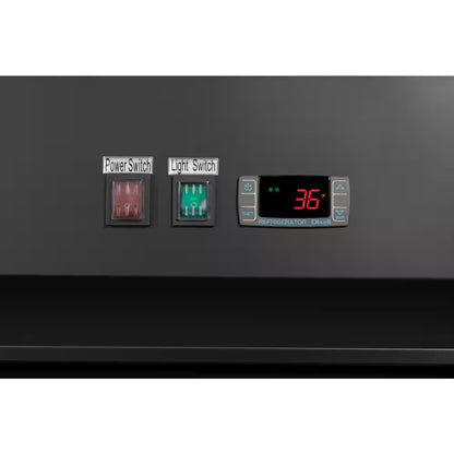 78 In. 57.5 Cu. Ft. Commercial Three Glass Swing Door Merchandiser Refrigerator in Black