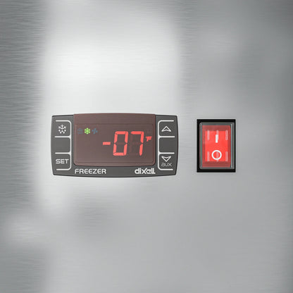 29" Commercial Stainless Steel Half Door Reach-In Freezer in Silver