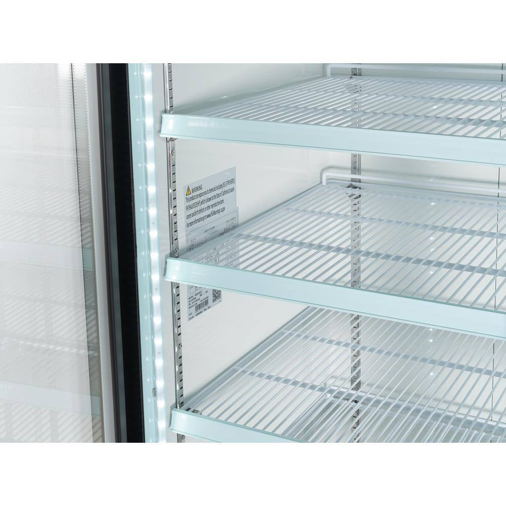 78 In. 53 Cu. Ft. 3 Door Commercial Refrigerator in Black Steel with Glass Door