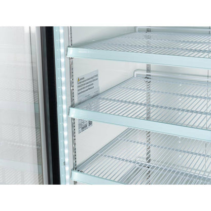 78 In. 53 Cu. Ft. 3 Door Commercial Refrigerator in Black Steel with Glass Door