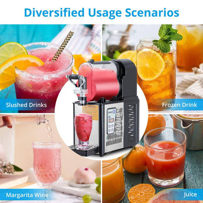 300-Watt Commercial Slushy Machine 3L Single Bowl Frozen Drink Machine Dessert Specialty Appliance in Black