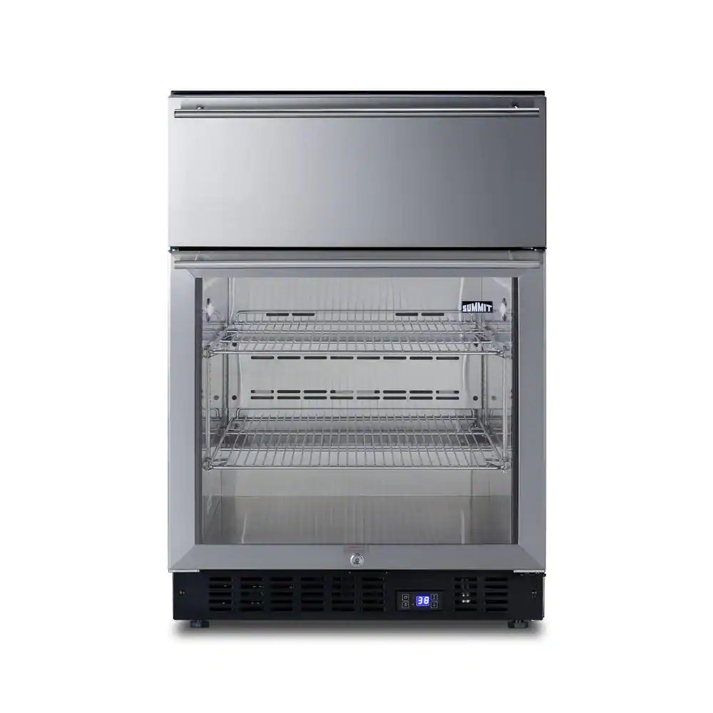 23.63 In. Commercial Refrigerator with Drawer in Stainless Steel