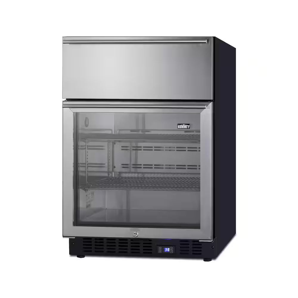 23.63 In. Commercial Refrigerator with Drawer in Stainless Steel
