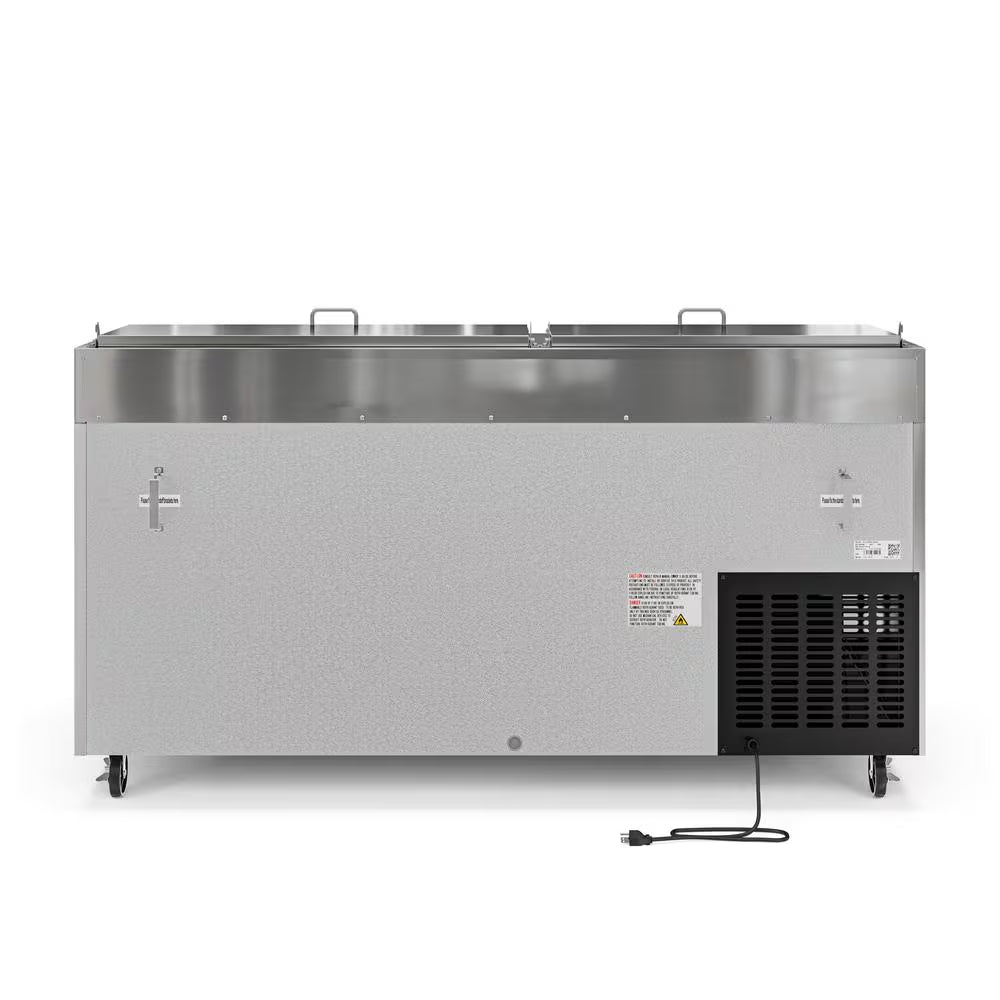 71 In. 17 Cu. Ft. Commercial Pizza Prep Refrigerator in Stainless Steel