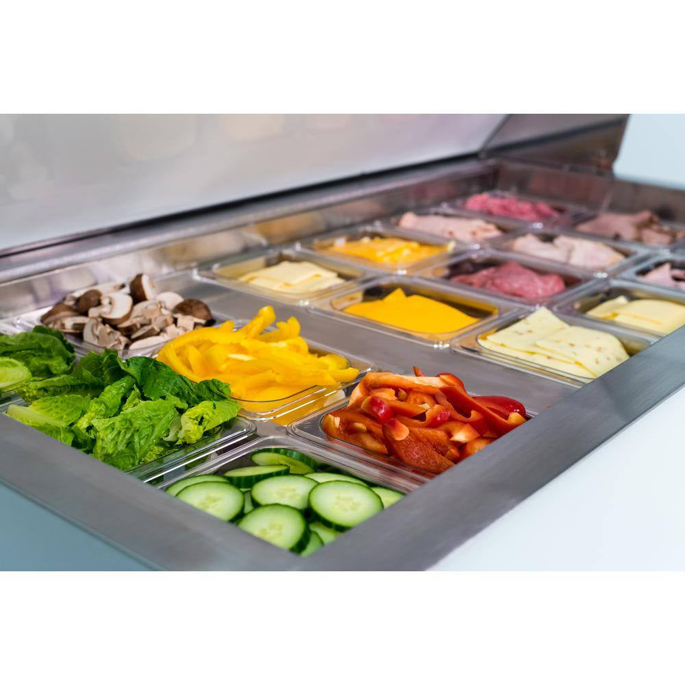9.5 Cu. Ft. Prep Table Commercial Refrigerator in Stainless Steel