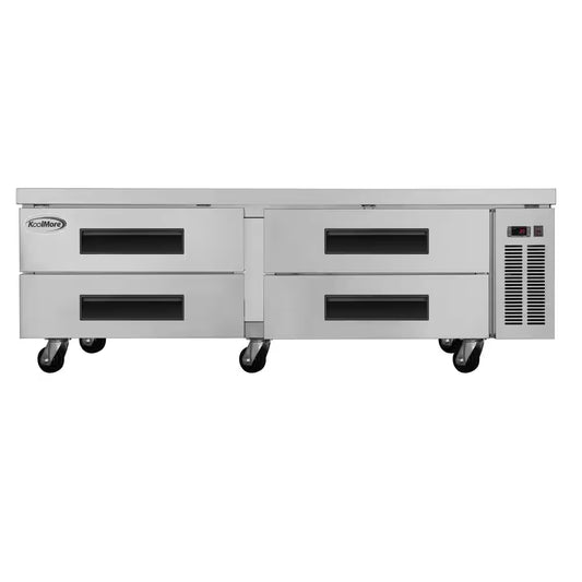 72 In. Commercial Chef Base Refrigerator in Stainless-Steel