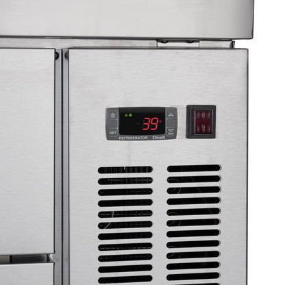 72 In. Commercial Chef Base Refrigerator in Stainless-Steel