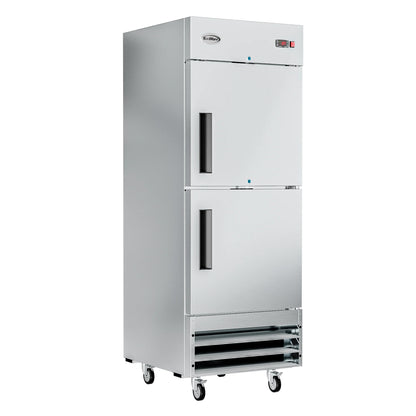 29" Commercial Stainless Steel Half Door Reach-In Freezer in Silver