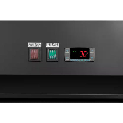 78 In. 53 Cu. Ft. 3 Door Commercial Refrigerator in Black Steel with Glass Door