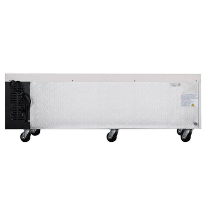 72 In. Commercial Chef Base Refrigerator in Stainless-Steel